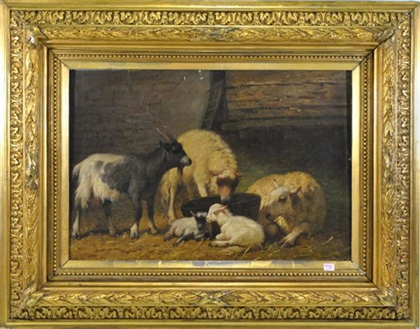 Moutons Oil Painting by Louis Robbe