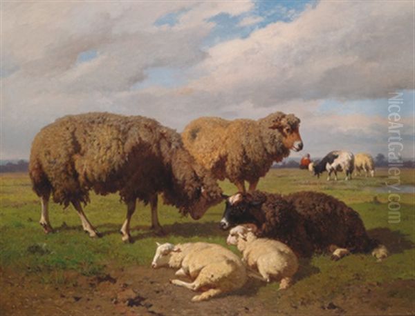 Mittags, Rast Auf Der Weide Oil Painting by Louis Robbe