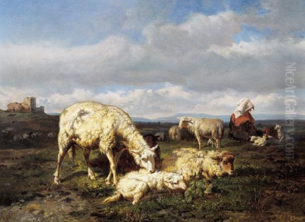 Het Schapenhoedstertje Oil Painting by Louis Robbe