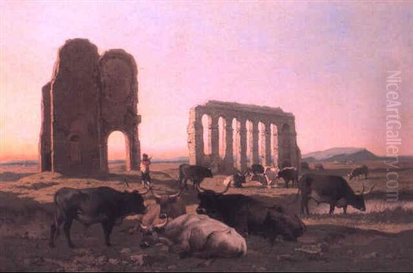 La Campagna Romana Oil Painting by Louis Robbe