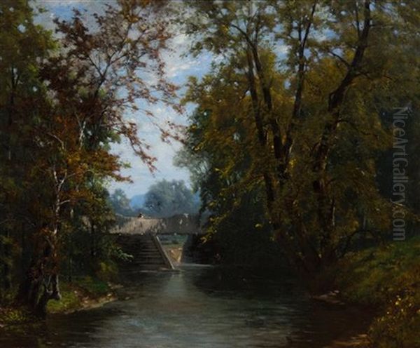 Farmington River, Ct, Circa 1878 Oil Painting by Horace Wolcott Robbins