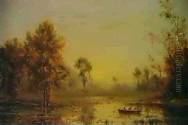 Boating In Autumn Oil Painting by Horace Wolcott Robbins