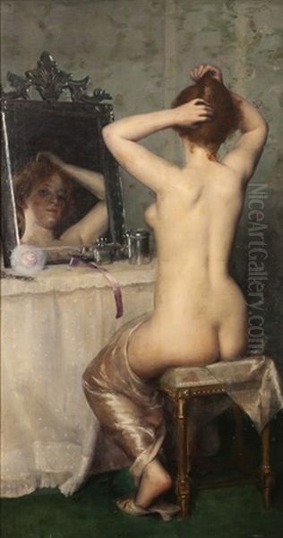 Jeune Femme Devant Son Miroir Oil Painting by Lucy Lee Robbins