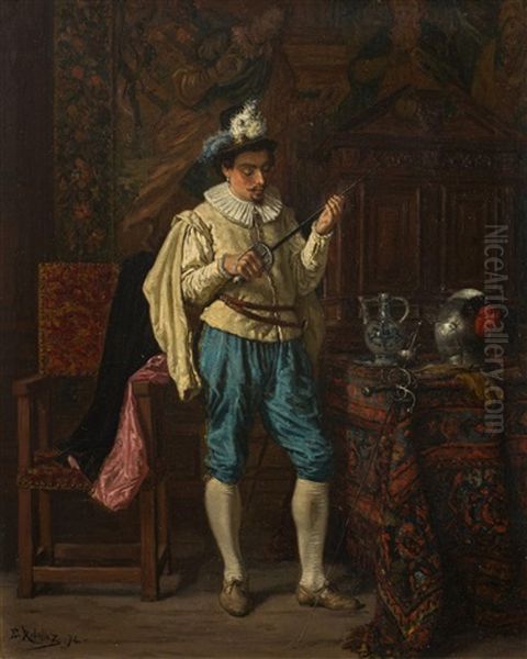 Le Choix D'une Epee Oil Painting by Emile Robellaz