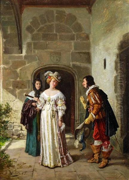 The Courtship Oil Painting by Emile Robellaz