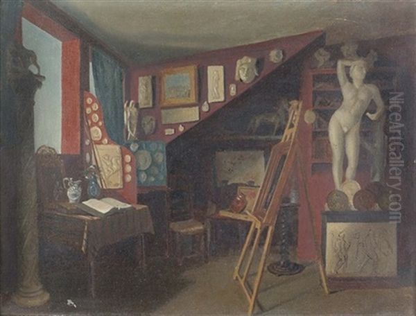 Atelier Von Jules Und Daniel Bovy Oil Painting by Emile Robellaz