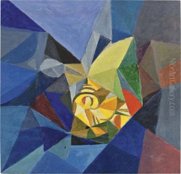 Abstract Composition Oil Painting by Alexander Konstantinovich Bogomazov