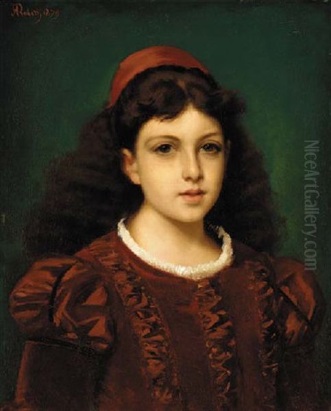 A Young Page Oil Painting by Alexandre Nestor Nicolas Robert