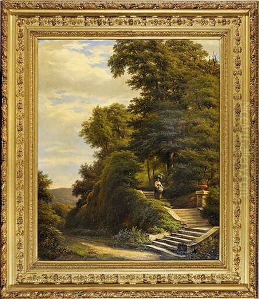 Promenade Dans Le Parc Oil Painting by Alphonse Robert