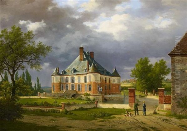 Ansicht Von Chateau Pouly Bei Troyes Oil Painting by Alphonse Robert