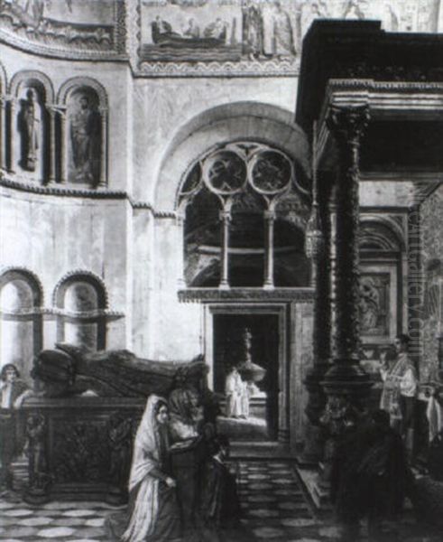 Die Zeno-kapelle In Der Basilika San Marco, Venedig Oil Painting by Aurele Robert