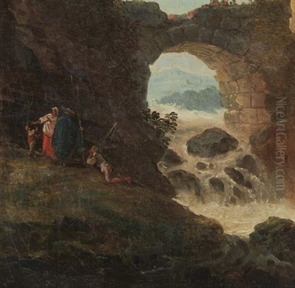 Le Petit Pont Oil Painting by Hubert Robert