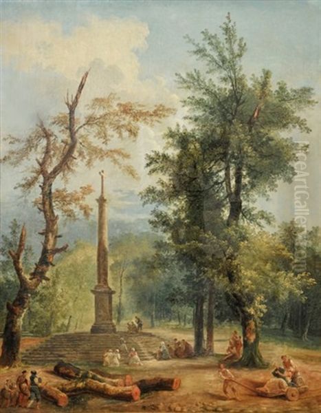 Reunion De Pelerins En Foret Oil Painting by Hubert Robert