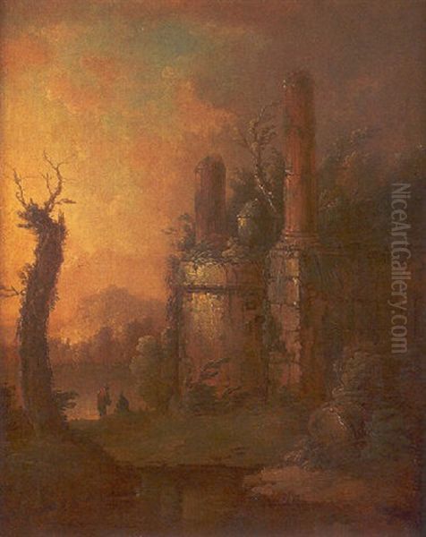 Paisaje Idilico Con Ruinas Oil Painting by Hubert Robert