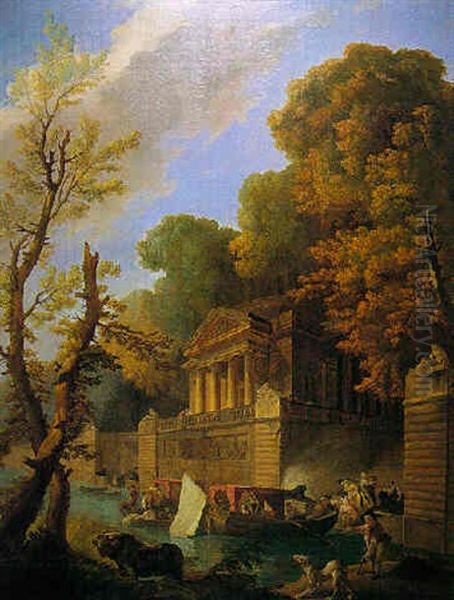 Scene De Parc by Hubert Robert