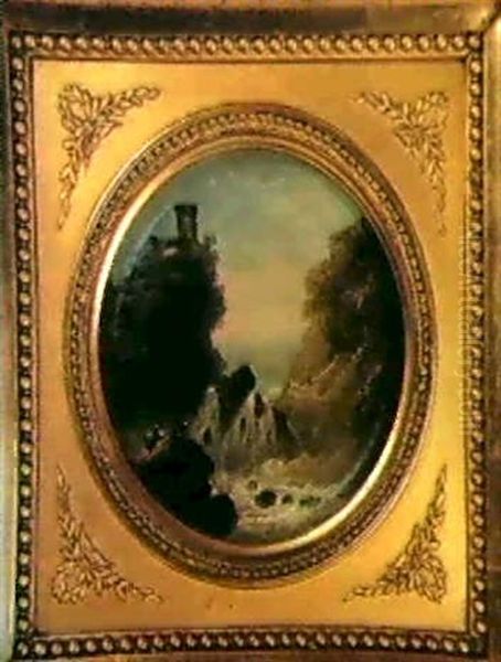 Berger Et Son Chien Au Bord D'un Torrent Oil Painting by Hubert Robert