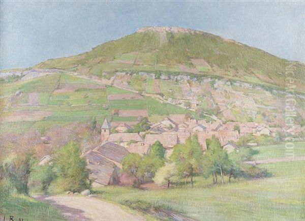 Village Au Pied De La Colline Oil Painting by Leo Paul Samuel Robert