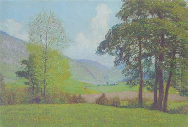 Fruhlingslandschaft Oil Painting by Leo Paul Samuel Robert