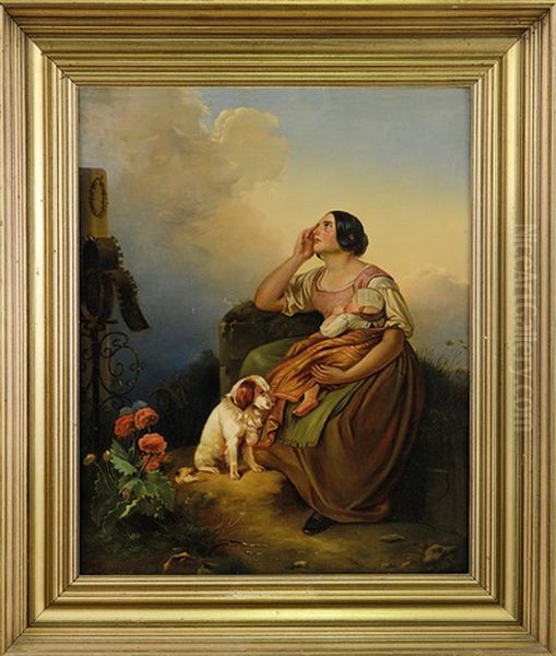 Maternita Oil Painting by Leopold-Louis Robert