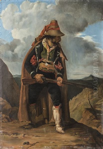 Brigand Napolitain Oil Painting by Leopold-Louis Robert