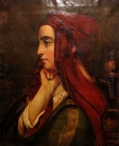 Femme Au Turban De Profil Oil Painting by Leopold-Louis Robert