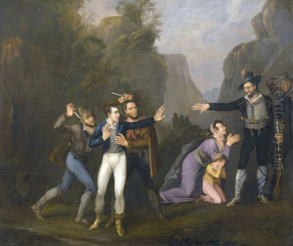 Uberfall Der Briganden Oil Painting by Leopold-Louis Robert