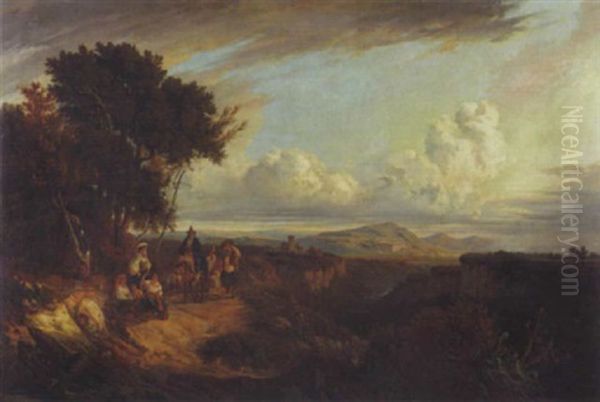 Italienische Bauern Auf Dem Heimweg Oil Painting by Leopold-Louis Robert