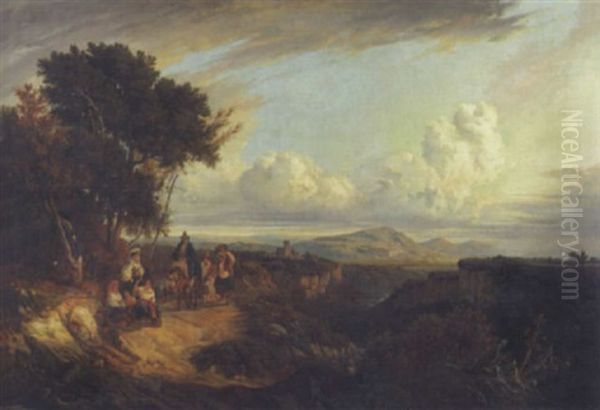 Italienische Bauern Auf Dem Heimweg Oil Painting by Leopold-Louis Robert