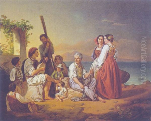 Neopolitanische Volksszene Oil Painting by Leopold-Louis Robert