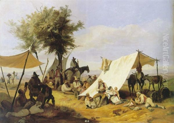 Lagernde Briganten Bei Rom Oil Painting by Leopold-Louis Robert