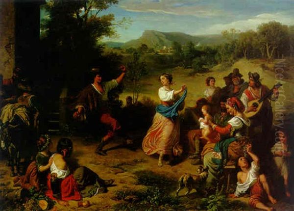 The Fiesta Oil Painting by Leopold-Louis Robert