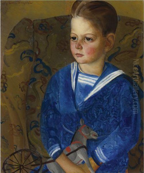 Boy In A Sailor Suit Oil Painting by Dmitrievich Grigor'Ev Boris