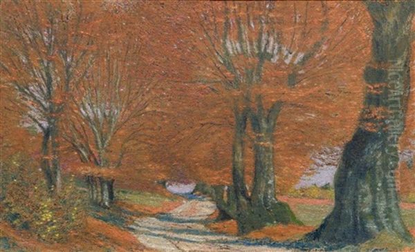 Herbstwald Oil Painting by Paul Theophile Robert