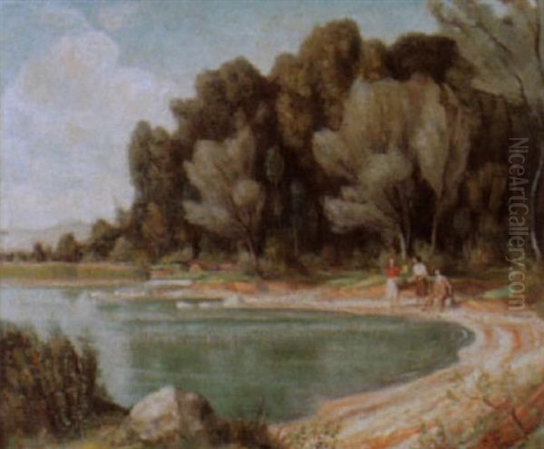 Baie De La Tene Oil Painting by Paul Theophile Robert