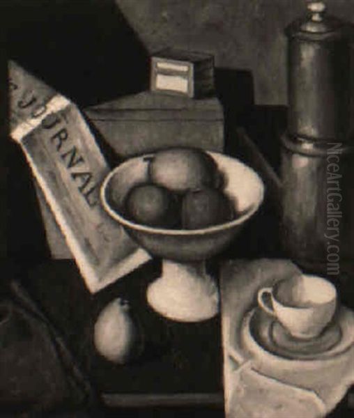 Nature Morte Au Compotier Oil Painting by Paul Theophile Robert