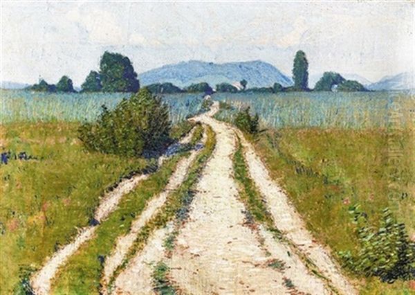 Au Lac De Bienne - Le Chemin Des Payens Oil Painting by Philippe Robert