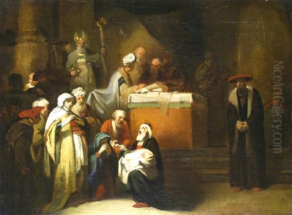 The Presentation In The Temple Oil Painting by Joseph Nicolas Robert-Fleury