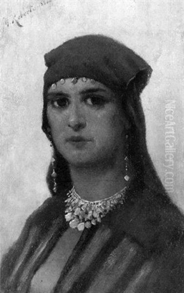 Portrait Einer Orientalischen Dame Oil Painting by Minna Elizabeth Roberth