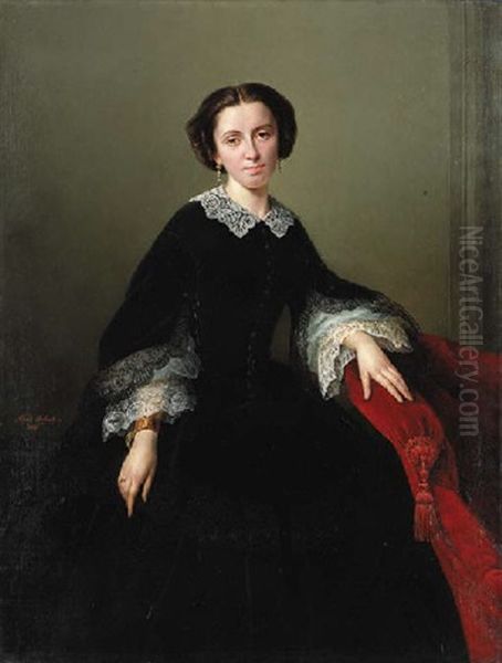 Portrait Of A Lady by Albert Pierre Roberti