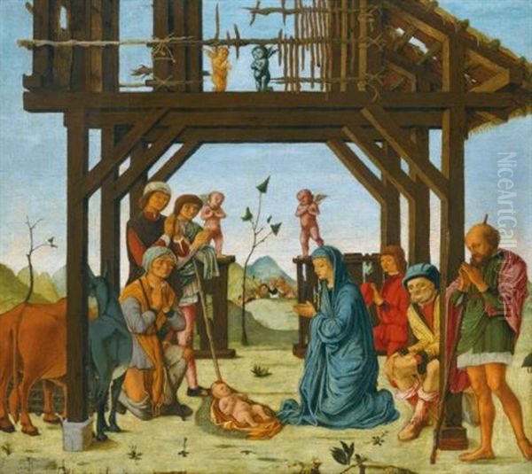 Adoration Of The Shepherds Oil Painting by Ercole de' Roberti