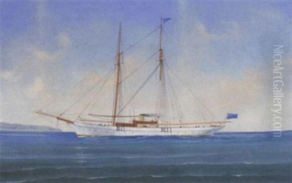 A Steam Yacht Of The Royal Northern Yacht Club Oil Painting by Luigi Roberto