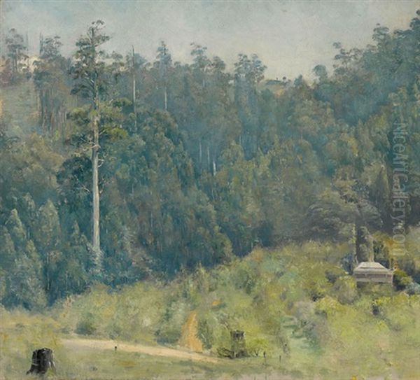 Untitled (dandenongs Landscape) Oil Painting by Tom Roberts