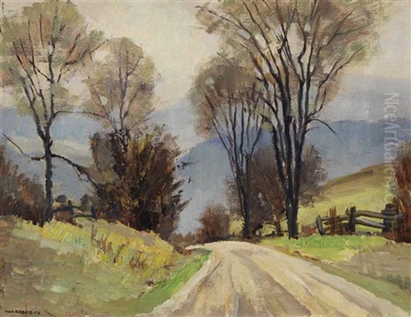 The Valley Road - April Oil Painting by Tom Roberts