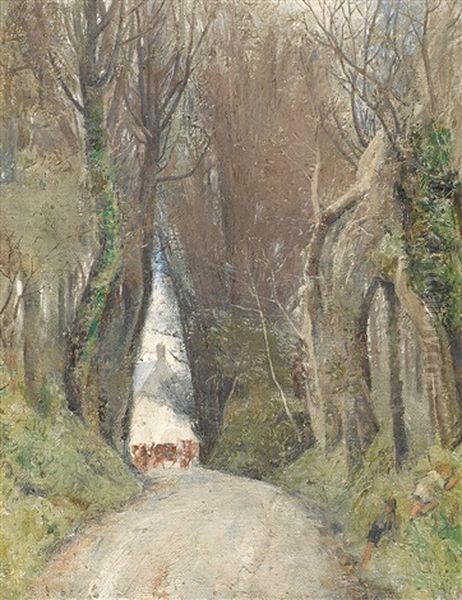 Earliest Spring In Cornwall Oil Painting by Tom Roberts