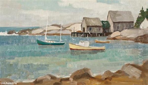 Hackett's Cove Oil Painting by Tom Roberts