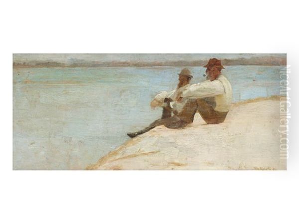 On The Beach, Port Macquarie Oil Painting by Tom Roberts