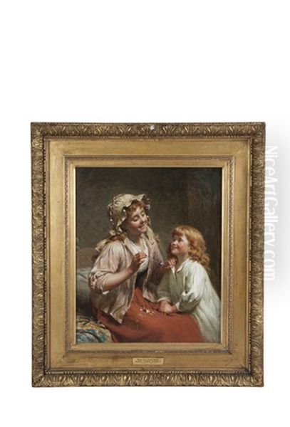 Never Too Late To Mend Oil Painting by Edwin Thomas Roberts