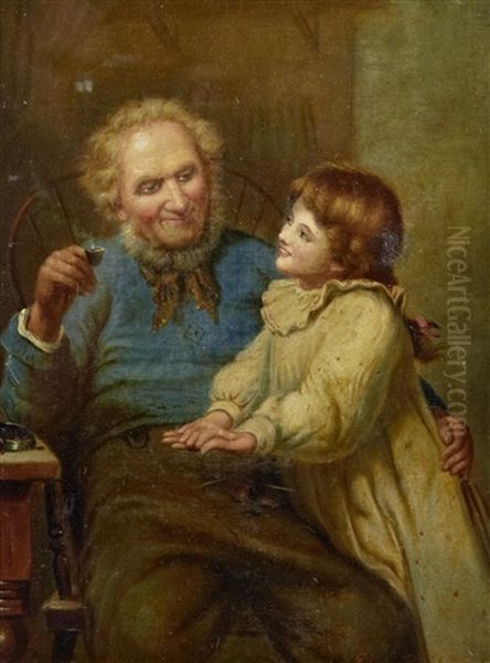 Grandpa's Story Oil Painting by Edwin Thomas Roberts