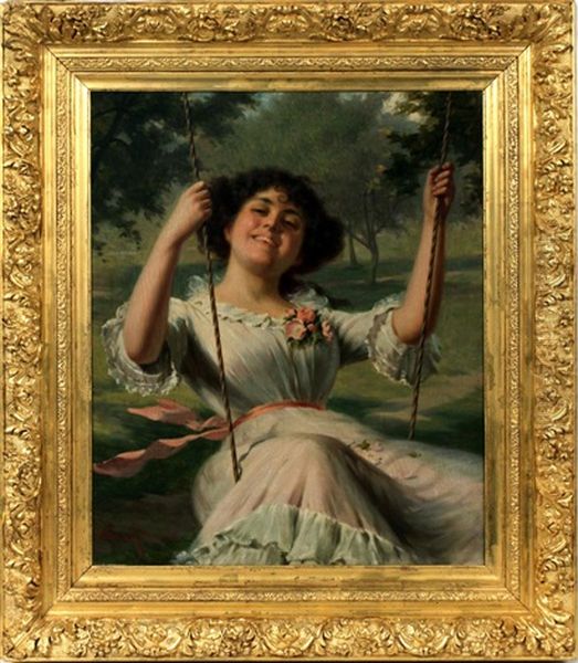 Full Swing Oil Painting by Edwin Thomas Roberts