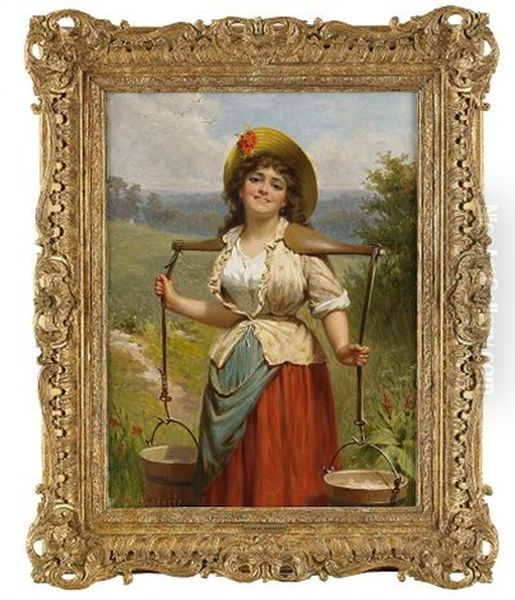 My Face Is My Fortune, Sir, She Said - Old Song Oil Painting by Edwin Thomas Roberts